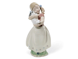 1008531 Lladro My Sweet Little Puppy фарфоровая фигурка девочки с щенком