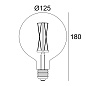 LED FILAMENT GL125 E27 6W 2200K - SMOKE Delta Light лампа — фото 1