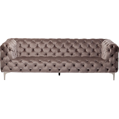 83485 Sofa Look 3-местный Velvet Grey Kare Design