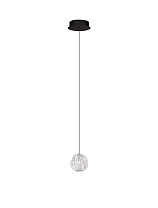 Sandy Black & Chrome Metal & Clear Acrylic LED 6Watt 220-240Volt 270Lm 3000K IP20 D:10 H:180 cm