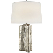 Sierra Buffet Lamp патинированное серебряное покрытие с льняным абажуром