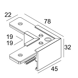 SLM26L - CORNER SET 90° B Delta Light PR SPLITLINE угловой монтажный комплект для профильной системы