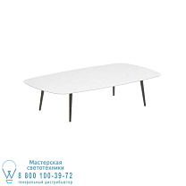 ВЫСОКИЙ СТОЛ STYLETTO LOUNGE 220x120CM АЛЮМИНИЕВЫЕ НОЖКИ БРОНЗОВАЯ КЕРАМИЧЕСКАЯ СТОЛЕШНИЦА БЕЛЫЙ Royal Botania