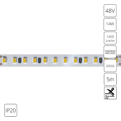 A4812010-05-3K Arte Lamp Tape лента светодиодная 7500lm 3100K
