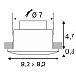 114471 SLV OUT 65 SQUARE LED SET, светильник IP65 встраив 9W, 3000К, белый