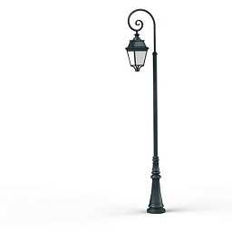 103240008 Roger Pradier Avenue 3 фонарный столб серо-зелёного оттенка с прозрачным плафоном