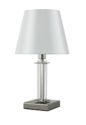 NICOLAS LG1 NICKEL/WHITE Crystal Lux Nicolas настольная лампа с текстильным абажуром и никелированным основанием