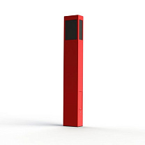 Brick² N° 4; Black PMMA E27 23W; Tomato red