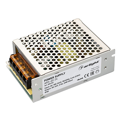 026153 Arlight блок питания ARS-60-24 (24V, 2.5A, 60W)
