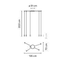 Wireflow Free-Form,Pendant Black 2700K,DALI 1-10V PUSH