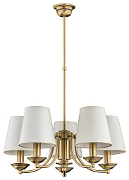 N-ZW-5(P/A) Kutek N Lampshade пятирожковая подвесная люстра с коническими текстильными абажурами
