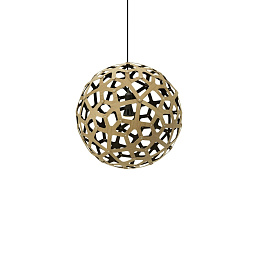 768 David Trubridge Floral Подвесной светильник из фанеры чёрного цвета с внутренней отделкой Ø40