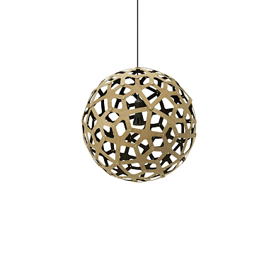768 Floral David Trubridge Подвесной светильник из фанеры чёрного цвета с внутренней отделкой Ø40