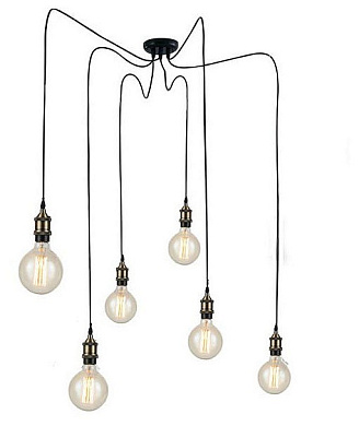 подвесной светильник бронзового цвета с множеством ламп