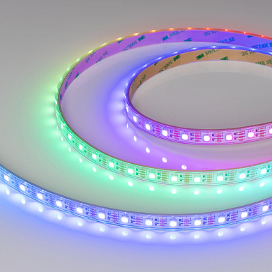 041615(1) Arlight Лента герметичная SPI-P-B60-12mm 12V RGB-PX1-BPT (8 W/m, IP66, 5060, 5m)