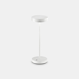 311715 Ideal lux Toffee настольная лампа на аккумуляторе белого цвета с дисковым основанием
