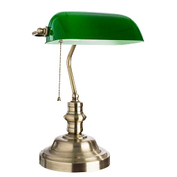 A2492LT-1AB Arte Lamp BANKER настольная лампа банкирского типа с зеленым абажуром