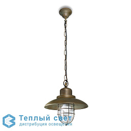 3302 Moretti Luce Patio cage уличный потолочный светильник на цепи с решёткой и металлическим плафоном