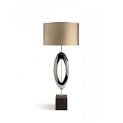 Sculpted Manhattan Lamp Nickel Plated with Slate base Porta Romana