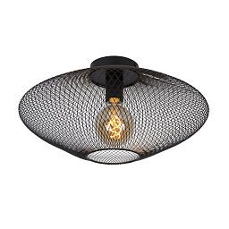 21123/45/30 Lucide MESH потолочный светильник с тёмным сетчатым плафоном округлой формы