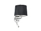 24033-03 MONTREAL CHROME WALL LAMP WITH READER BLACK LAMPSH настенный светильник Faro barcelona — фото 1