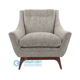 8124 Arteriors Neptune кресло с широкой спинкой и мягкой обивкой серо-коричневого оттенка