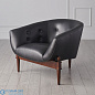 Mimi Chair-Black Marbled Leather Global Views кресло