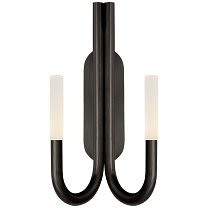 Rousseau Double Wall Sconce бронза с гравированным кристаллом