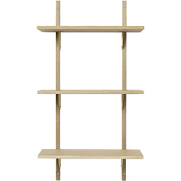 1103392852 Ferm Living Sector настенный модульный стеллаж с тремя ярусами из дерева и латунных стоек