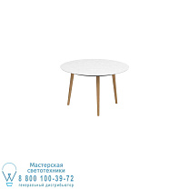 ОБЕДЕННЫЙ СТОЛ STYLETTO STANDARD Ø 120CM НОГИ ИЗ ТИКА КЕРАМИЧЕСКАЯ СТОЛЕШНЯ БЕЛЫЙ Royal Botania
