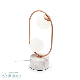 loop table I Utu Loop настольный светильник с овальной рамной конструкцией и матовым стеклянным плафоном на каменном основании