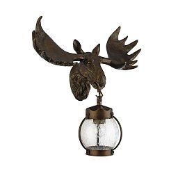 Уличный настенный светильник Favourite Hunt 1848-1W — коричневый уличный фонарь с фигурой животного шириной 450 мм