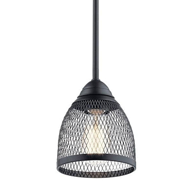 Voclain 7.75" 1 Light Mini Pendant with Mesh Shade Black подвесной светильник 52272BK Kichler