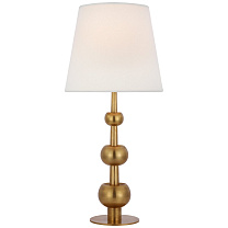 Comtesse Medium Triple Table Lamp полированная старая латунь с льняным абажуром
