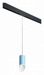 PRORP43536 Lightstar Rullo подвесной светильник с вытянутым цилиндрическим плафоном голубого цвета для однофазного трека