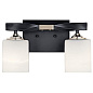 Marette 13.5 " 2 Light Vanity Light with Satin Etched Cased Opal Glass Black настенный светильник 55001BK Kichler — фото 6