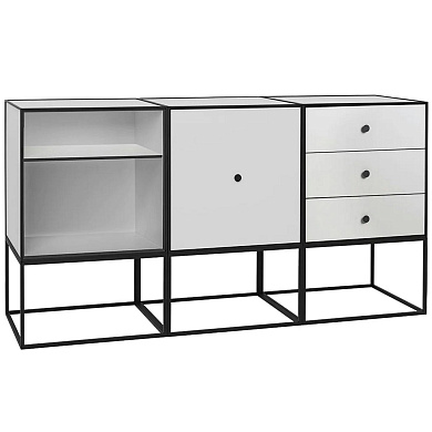 71077-001563 Audo Copenhagen Frame 49 Trio Sideboard With, Light Grey