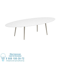 STYLETTO СТАНДАРТНЫЙ ОБЕДЕННЫЙ СТОЛ 320X140CM АЛЮМИНИЕВЫЕ НОЖКИ С ПЕСОЧНО-КЕРАМИЧЕСКОЙ СТОЛЕШНИЦЕЙ БЕЛЫЙ Royal Botania