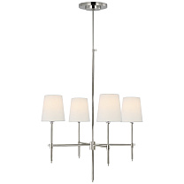 Bryant Small Chandelier полированный никель с льняными абажурами