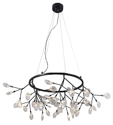 EVITA SP45 D BLACK/TRANSPARENT Crystal Lux Evita подвесной светильник с кольцевой рамой и множеством стеклянных элементов на чёрном основании