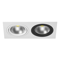 i8260607 Lightstar Intero 111 двойной встраиваемый потолочный светильник бело-черный