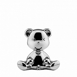 24002SI-M Qeeboo Teddy фигурный настольный светильник в виде серебристого медвежонка