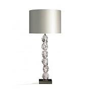 Rock Glass Lamp Clear with Nickel base Porta Romana