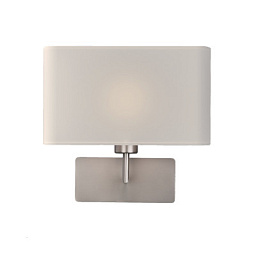 A3971080NM ACB Iluminacion Romeo настенный светильник с текстильным абажуром и матовым никелевым основанием