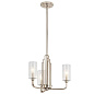 Kimrose 3 Light Chandelier with Clear Fluted Glass Polished Nickel and Satin Nickel люстра 52410PN Kichler — фото 3