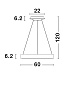 9453456 RANDO THIN Novaluce светильник LED 50Вт 230В 3250Lm 3000K IP20