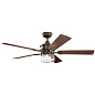 60" Lyndon Patio Fan Olde Bronze люстра-вентилятор 310240OZ Kichler — фото 3