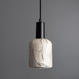 MLCMP031 Mullan Lighting Osier одноламповый подвесной светильник с мраморированным керамическим цилиндрическим плафоном
