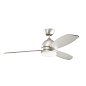 52" Vassar Fan Brushed Nickel люстра-вентилятор 330002NI Kichler — фото 1