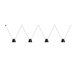 00-8387-05-DL Leds C4 Attic четырехплафонный подвесной светильник с деревянными абажурами